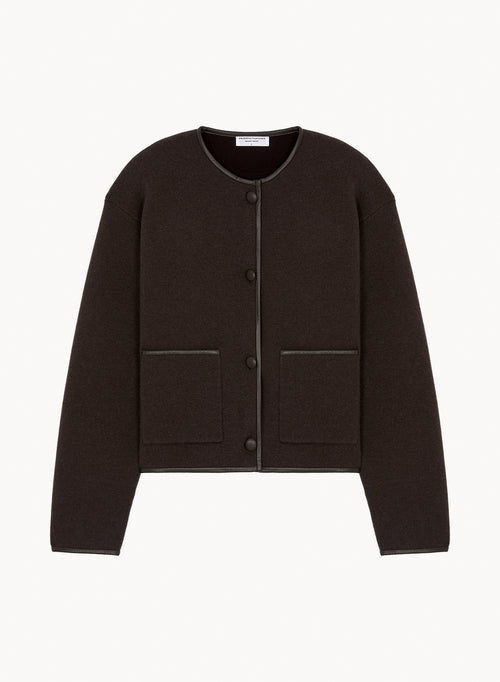 Jacket in leather, cashmere and wool - MAJESTIC FILATURES