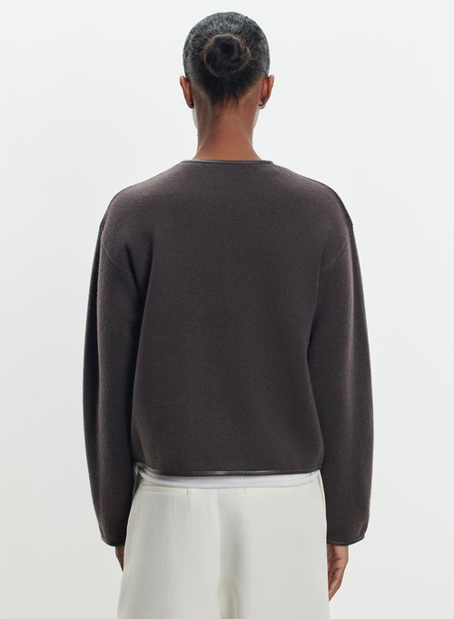 Jacket in leather, cashmere and wool - MAJESTIC FILATURES