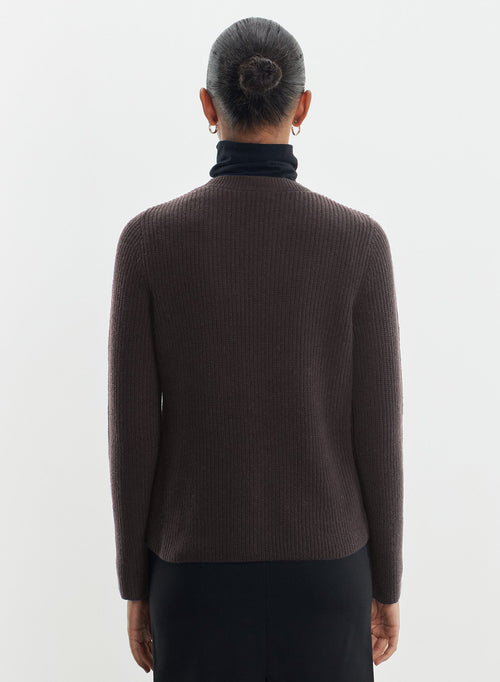 Sweater in leather and merino wool - MAJESTIC FILATURES