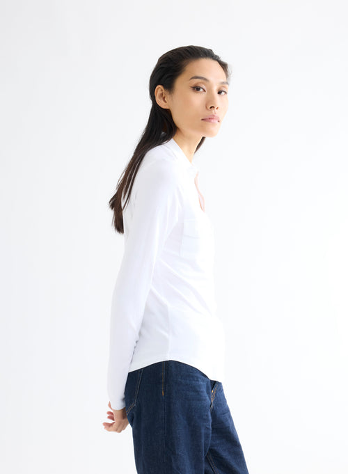 Anna 2 pocket shirt in Vicose / Elastane - MAJESTIC FILATURES