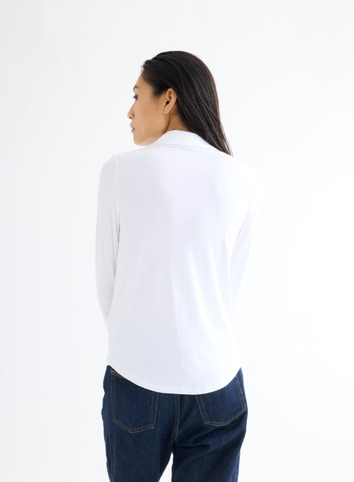 Anna 2 pocket shirt in Vicose / Elastane - MAJESTIC FILATURES