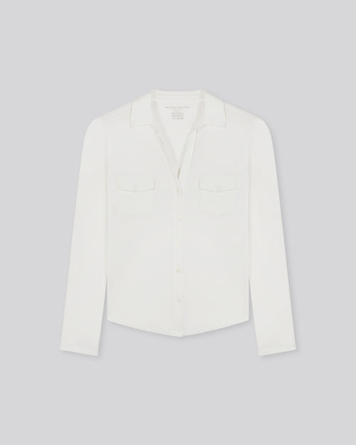 Anna White Viscose Shirt - MAJESTIC FILATURES