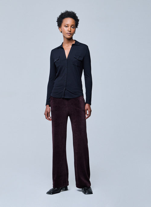 Black Anna Viscose Shirt - MAJESTIC FILATURES