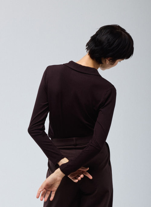 Anna Lila 2-Pocket-Hemd aus Viskose und Elasthan - MAJESTIC FILATURES