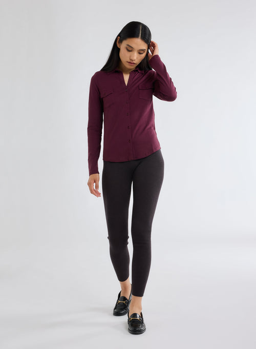 Purple Long Sleeve Shirt - MAJESTIC FILATURES