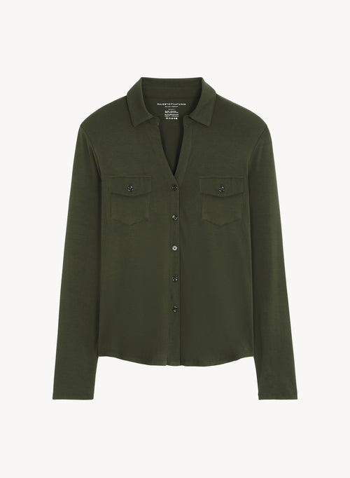 Viscose and elastane shirt - MAJESTIC FILATURES