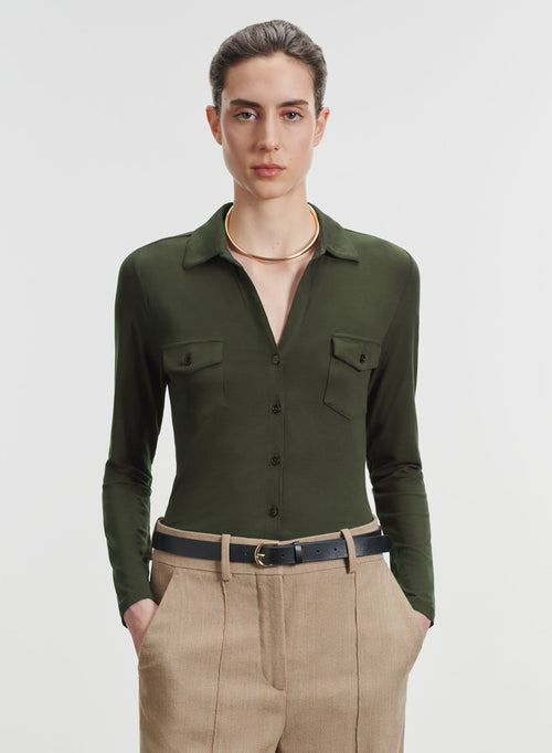 Viscose and elastane shirt - MAJESTIC FILATURES