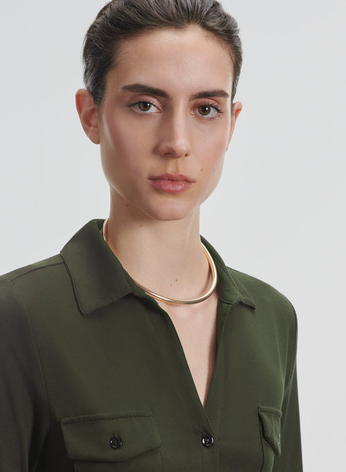 Viscose and elastane shirt - MAJESTIC FILATURES