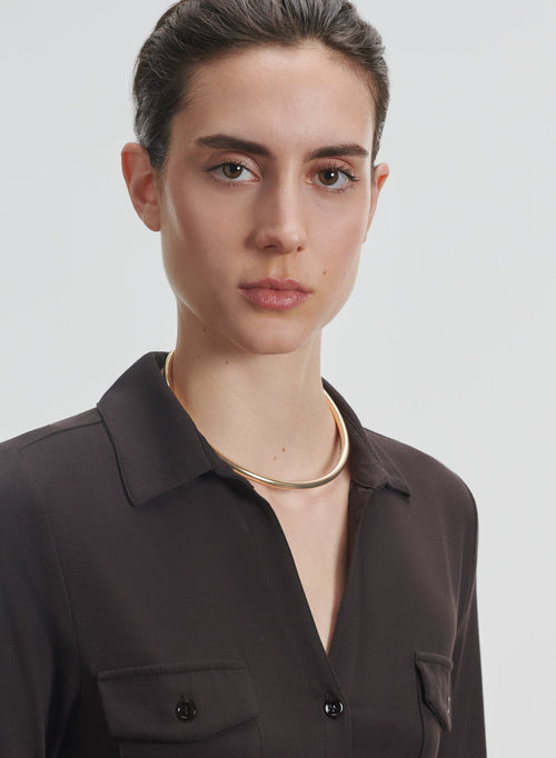 Viscose and elastane shirt - MAJESTIC FILATURES