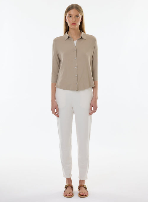 Chemise Beige Manches 3/4 - MAJESTIC FILATURES