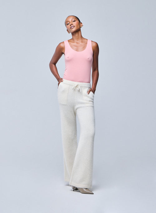 Camiseta sin mangas rosa de viscosa/elastano - MAJESTIC FILATURES