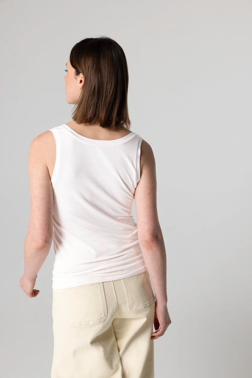 Débardeur Eau De Rose Col U Sans Manches en Viscose / Elasthanne - MAJESTIC FILATURES