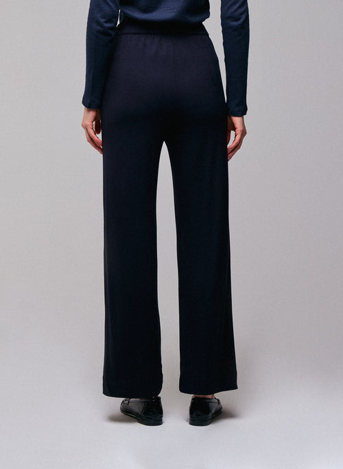 Navy Viscose / Elastane Pants - MAJESTIC FILATURES