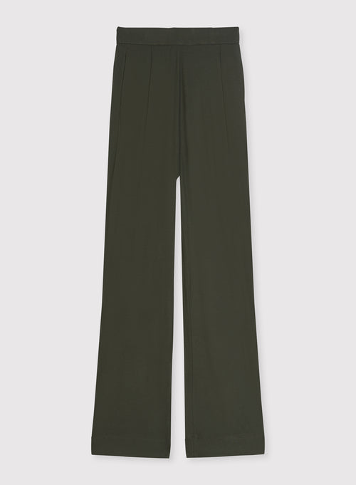 Green viscose/elastane trousers - MAJESTIC FILATURES