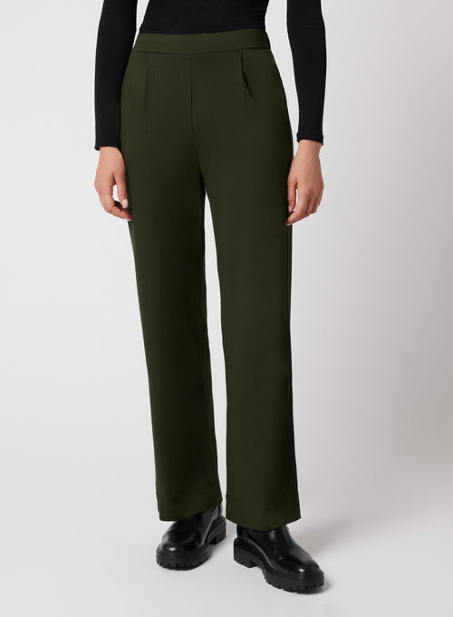 Green viscose/elastane trousers - MAJESTIC FILATURES