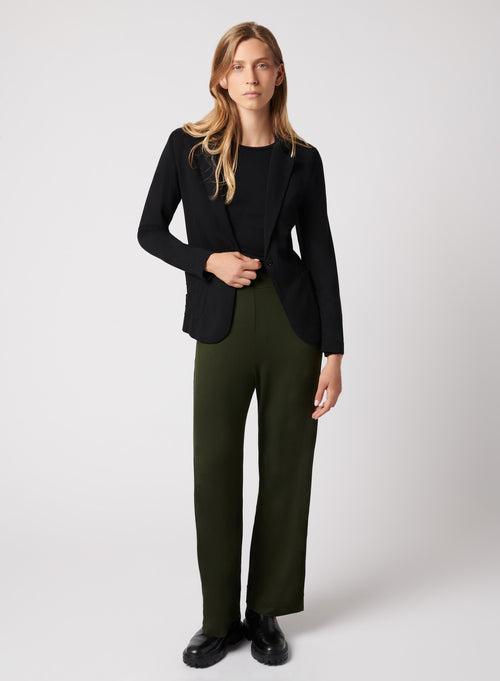 Green viscose/elastane trousers - MAJESTIC FILATURES