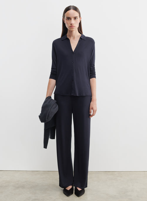 Viscose and elastane trousers - MAJESTIC FILATURES