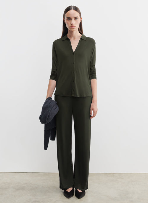 Viscose and elastane trousers - MAJESTIC FILATURES