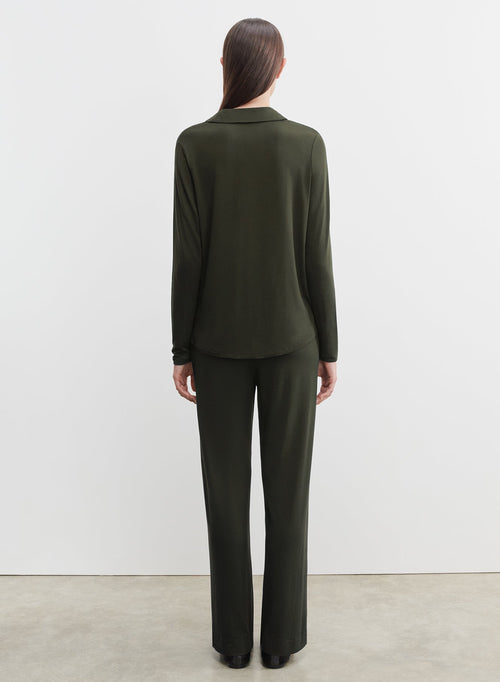 Viscose and elastane trousers - MAJESTIC FILATURES