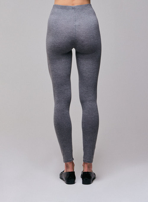 Grey viscose / elastane leggings - MAJESTIC FILATURES