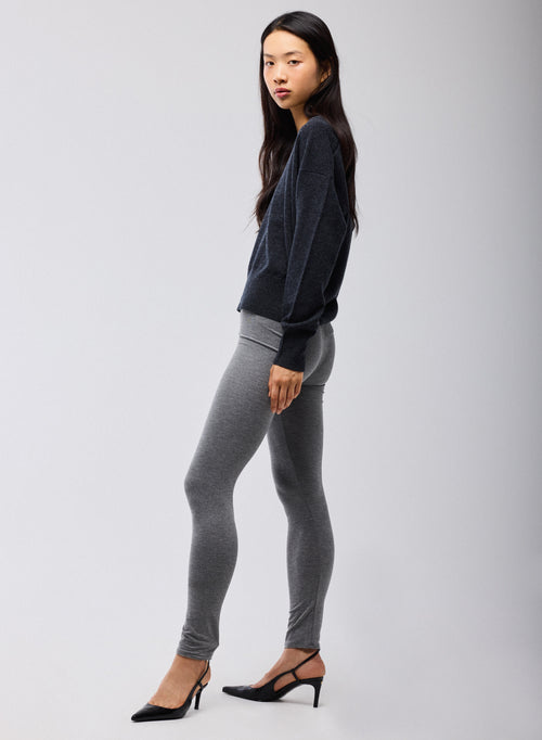 Grey viscose / elastane leggings - MAJESTIC FILATURES