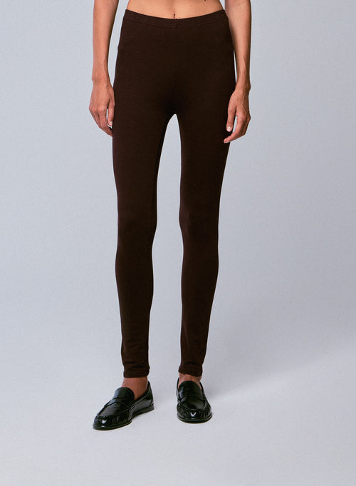 Aubergine Viscose / Elastane Pants - MAJESTIC FILATURES