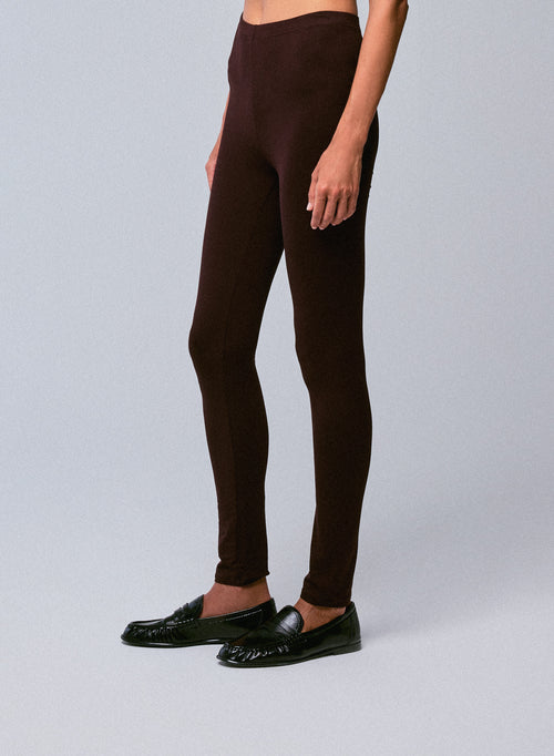 Aubergine Viscose / Elastane Pants - MAJESTIC FILATURES