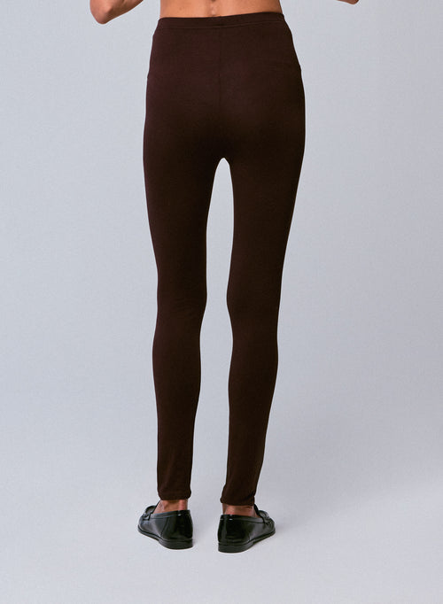 Aubergine Viscose / Elastane Pants - MAJESTIC FILATURES