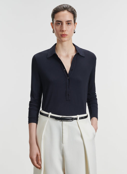 Viskose- und Elastan-Poloshirt - MAJESTIC FILATURES