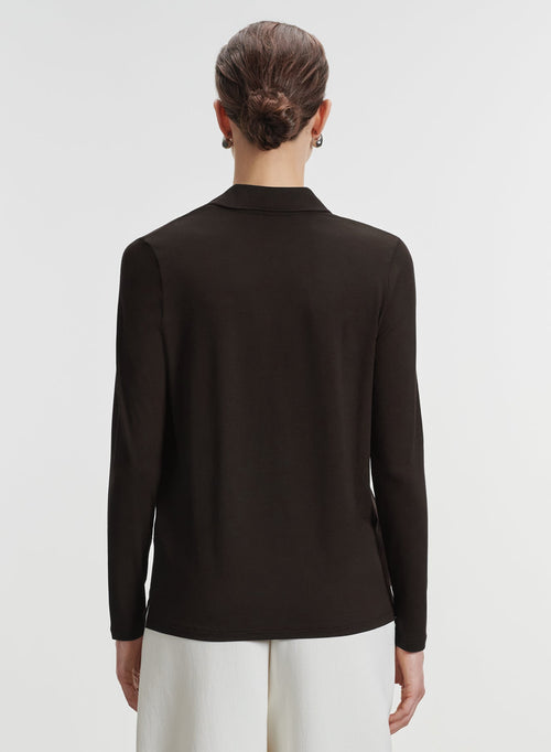 Viscose and elastane polo shirt - MAJESTIC FILATURES