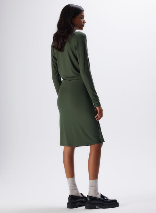 Schaumstoffkleid©mit langärmeligem Ausschnitt aus Viskose und Elasthan - MAJESTIC FILATURES