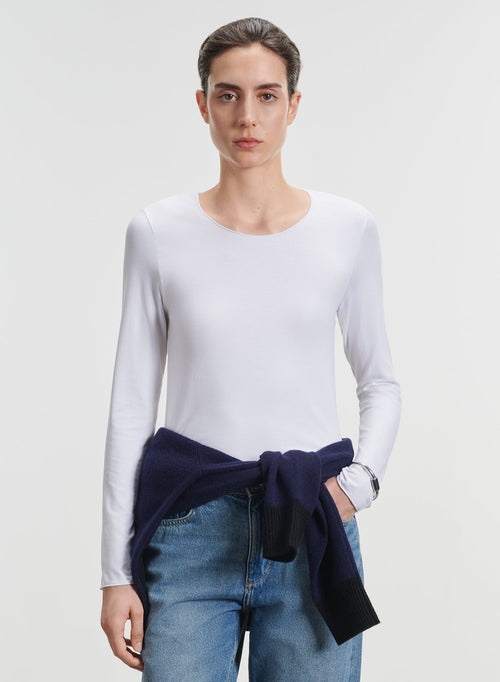 Viscose and elastane T-shirt - MAJESTIC FILATURES