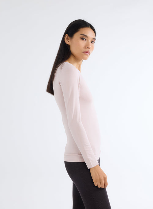 Adèle sailor neck T-shirt in forest and in Viscose / elastane.  Available on our e-shop. Secured payment. Customized customer service. - MAJESTIC FILATURES