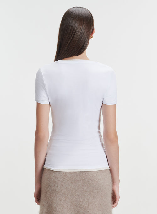 Viscose and elastane t-shirt - MAJESTIC FILATURES