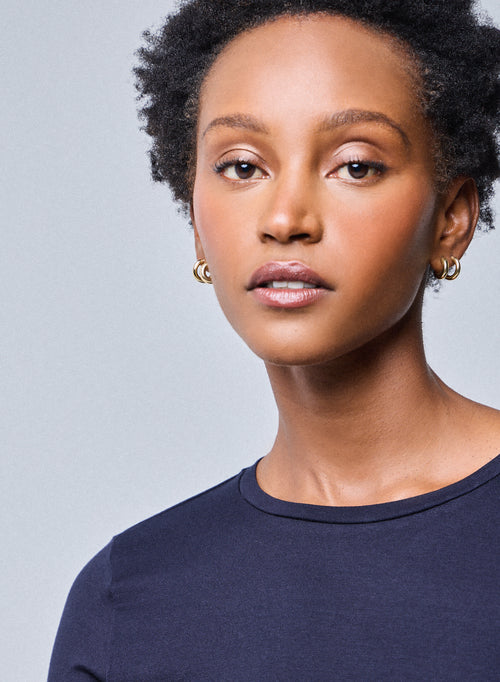 Ally T-Shirt rundhalsausschnitt aus Viskose / Elastan - MAJESTIC FILATURES