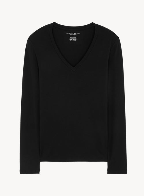 Viscose and elastane T-shirt - MAJESTIC FILATURES