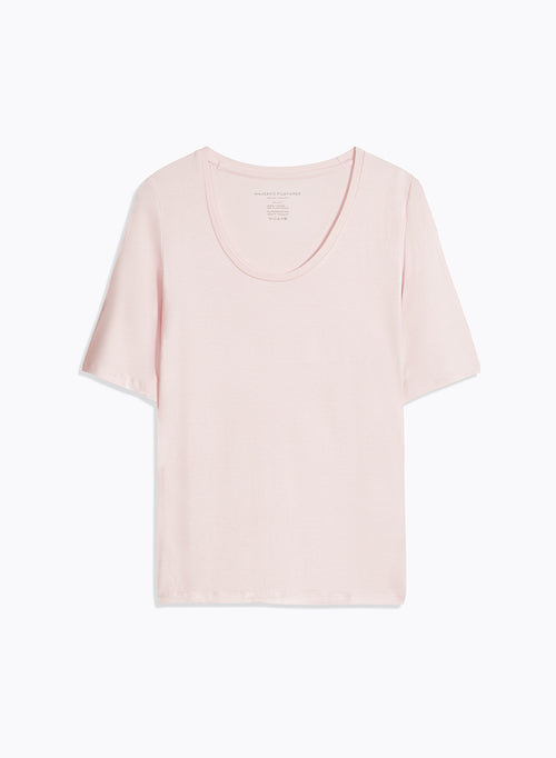 Pink Polo Collar Short Sleeve Polo Shirt - MAJESTIC FILATURES