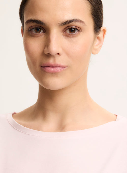 Camiseta Pétale con mangas 3/4 Cuello barco en viscosa y elastano - MAJESTIC FILATURES