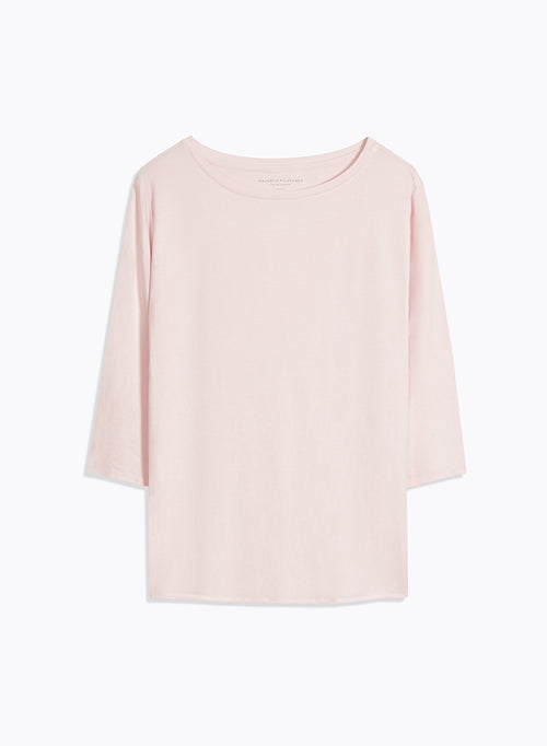 Camiseta Pétale con mangas 3/4 Cuello barco en viscosa y elastano - MAJESTIC FILATURES