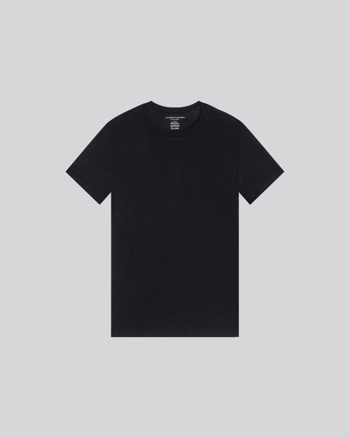 Black T shirt Crew Neck Short Sleeves Viscose Elastane   - MAJESTIC FILATURES