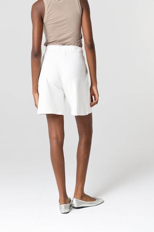 Cream Viscose / Elastane Shorts - MAJESTIC FILATURES