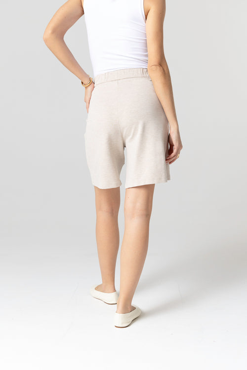Beige Viscose / Elastane Shorts - MAJESTIC FILATURES