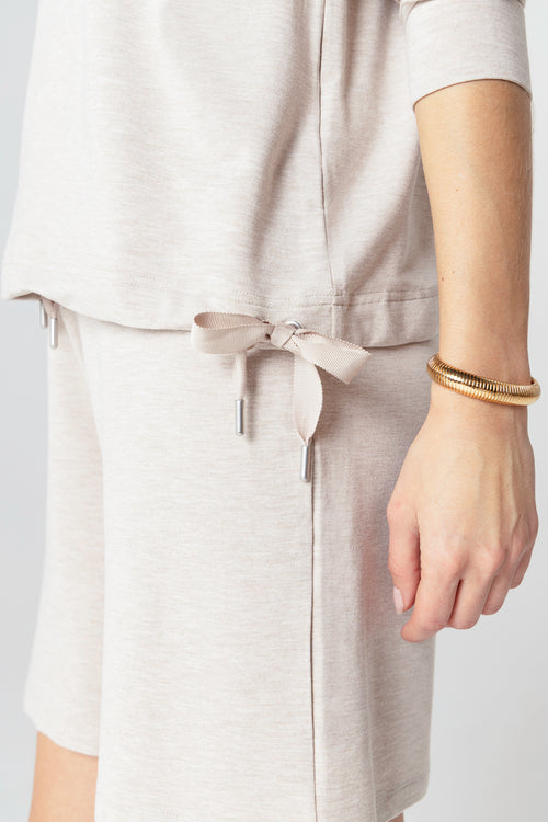 Sweat Beige Col Rond Manches Longues en Viscose / Elasthanne - MAJESTIC FILATURES