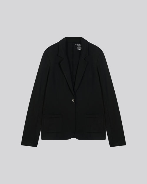 Diane 1-button Viscose Black Jacket - MAJESTIC FILATURES