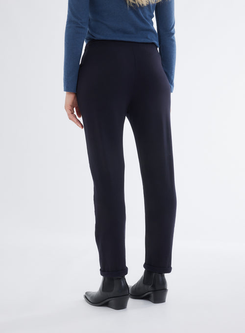 Daphne Viscose / Elastane cuffed hem pants - MAJESTIC FILATURES