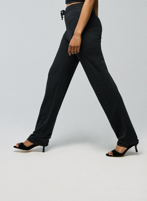 Pantalon Gris en Viscose / Elasthanne - MAJESTIC FILATURES