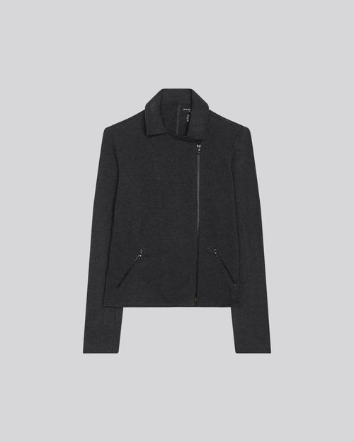 Graue Jacke Langärmelige Jacke aus Viskose / Elasthan - MAJESTIC FILATURES
