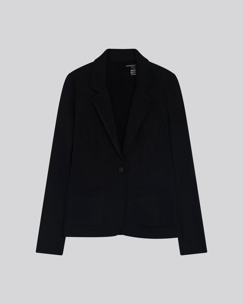 Veste Noire Manches Longues en Viscose / Elasthanne - MAJESTIC FILATURES