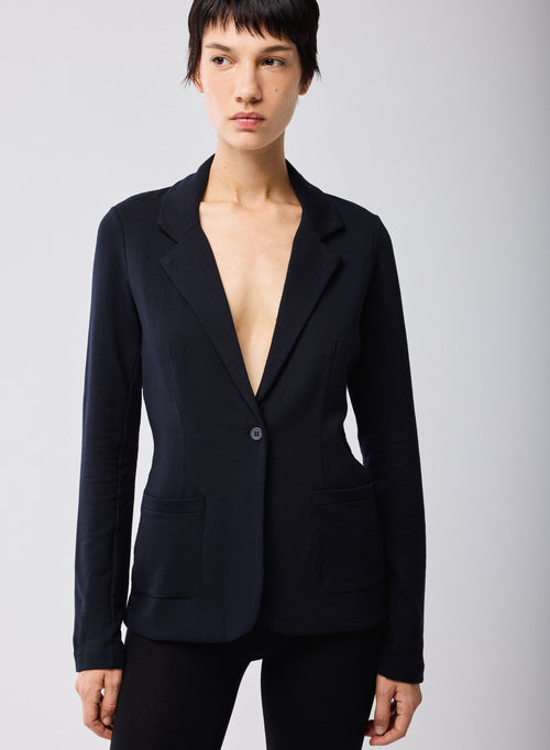 Chaqueta Marino Mangas Largas en Viscosa / Elastano - MAJESTIC FILATURES