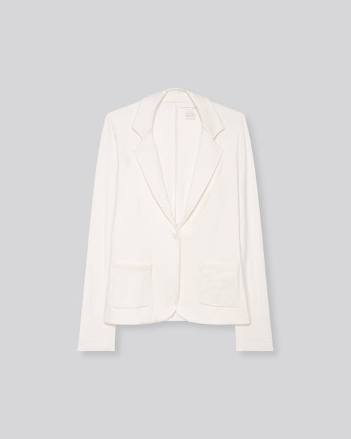 Veste Blanc Manches Longues en Viscose / Elasthanne - MAJESTIC FILATURES